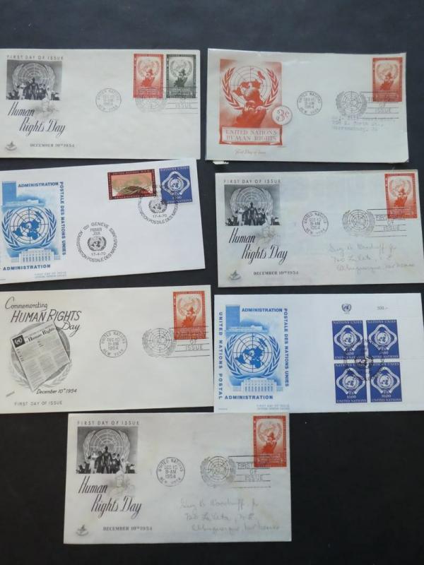 EDW1949SELL : U.N. Nice lot of cachet FDC incl 4 Sc #38, 2+ Sc #1-11 & much more