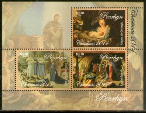 Penrhyn 2014 Christmas Religious Paintings Art M/s MNH # 5040