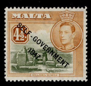 MALTA GVI SG241, 4½d olive-green and yellow-brown, LH MINT.