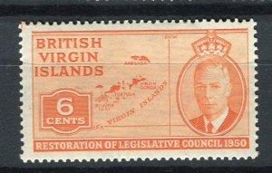 VIRGIN ISLANDS; 1950s early GVI Pictorial issue Mint hinged 6c. value