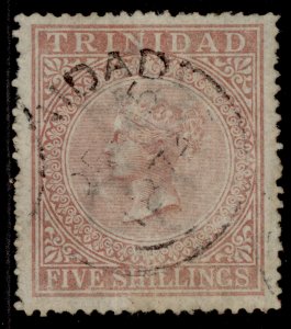 TRINIDAD QV SG87, 5s rose-lake, USED. Cat £75.