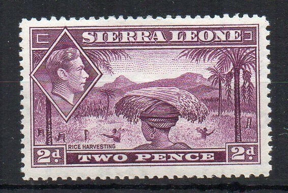 Sierra Leone 1938-44 2d mauve Rice Harvesting MLH