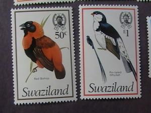 SWAZILAND # 244-258-MINT/HINGED---COMPLETE SET---BIRDS----1976