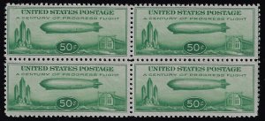 Scott #C18 - $250.00 – F/VF-OG-NH – Desirable mint block of four. Showpiece!