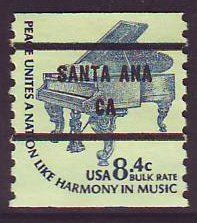 Santa Ana CA, 1615C-81 Bureau Precancel, 8.4¢ coil Piano