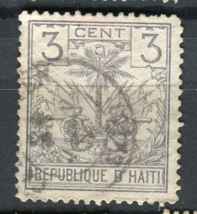 HAITI; 1890s classic Palm Tree issue fine used 3c. value