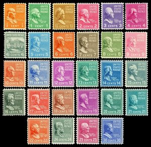 Scott 803-830 28 Different Prexies .5c-30c All Mint F-VF NH Cat $27.60