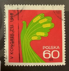 Poland 1969 Scott 1645 used - 60g,  5th Congress of the United Peasant Party