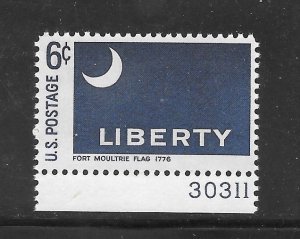 #1345 MNH Plate # Single