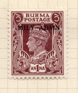 Burma 1945 GVI Early Issue Fine Mint Hinged 1a. Optd NW-198655