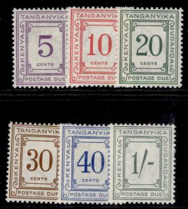 Kenya Uganda Tanganyika GV Sg D7-D12, 1935-70 Shipping Due Set, M New-