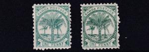 SAMOA  1891 - 1900    S G 58A + 58B   2 X  1D  VALUES   MH 