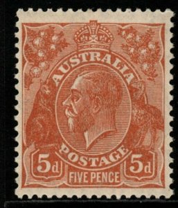 Australia SG103a 1930 5d Naranja-Marrón estampillada sin montar o nunca montada 