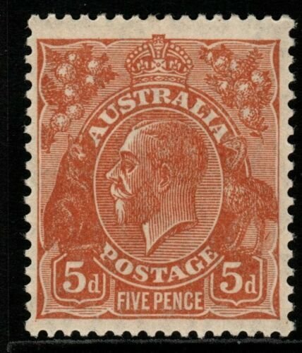 Australia SG103a 1930 5d Naranja-Marrón estampillada sin montar o nunca montada 