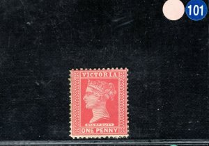 Australia VICTORIA QV Stamp Duty 1d Postal Fiscal Mint Large Part OG OBLUE101