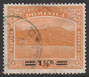 Dominica Scott 55 - SG60, 1920 George V 1.1/2d on 2.1/2d used