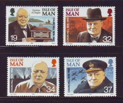 Isle of Man Sc 432-35 1990 Churchill  stamp set mint NH