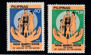 Philippines # 1597-1598, Social Security 25th Anniversary, Mint LH, 1/3 Cat.