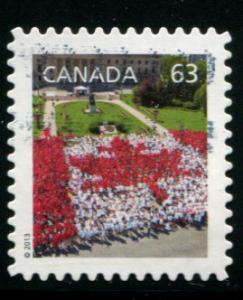 2696 Canada 63c Flag in Flower Bed SA, used