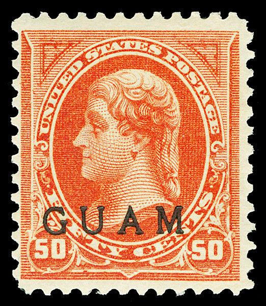 Guam Scott 11 1899 50c Jefferson Bureau Issue Mint Fine+ Disturbed OG Cat $350