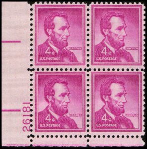 US #1036a LINCOLN MNH LL PLATE BLOCK #26181