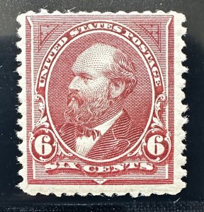 US Scott #256 Dull Brown, Unwatermarked, F, HR, OG