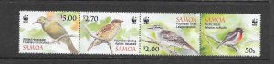 BIRDS - SAMOA #1126 (ROW 2) WWF MNH