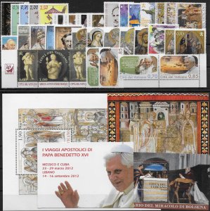 2013 Vaticano complete year 36v.+3MS+1 booklet MNH