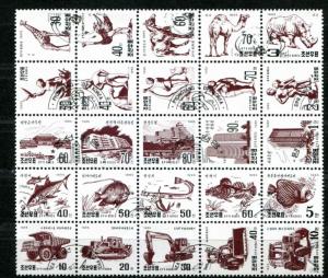 North Korea SC# 3492a-3512a sheet of 25 issues light cancel SCV $27.00