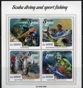 SIERRA LEONE 2015 SCUBA DIVING AND SPORT FISHING  SHEET     MINT NH