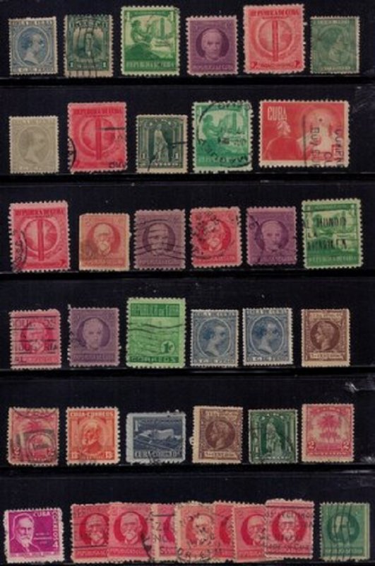 CUBA (1878-1935) LOT OF 38 USED & MINT BATCH F-VF