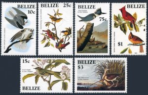 Belize 750-756,MNH.Michel 784-789,Bl.67. Audubon birds 1985.Kite,Kinglet,Curlew,