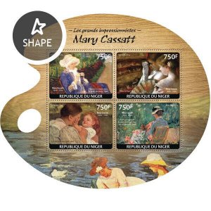 Art Mary Cassatt Stamps Niger 2014 MNH Paintings Great Impressionists 4v M/S