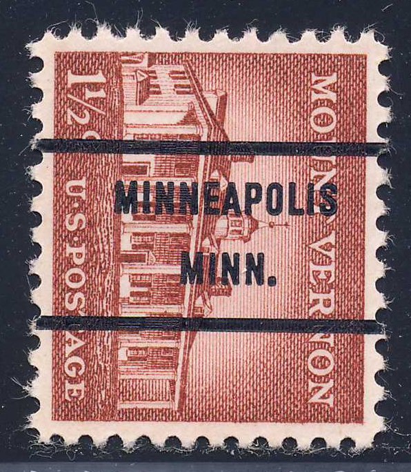 Minneapolis MN, 1032-71 Bureau Precancel, 1½¢ Mount Vernon