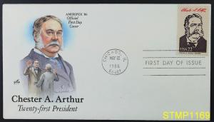 FDC Chester A Arthur 21st President ARTCRAFT FIRST DAY COVER