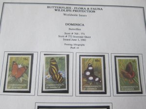 Dominica 1982 Sc 768-71 Butterfly set MNH