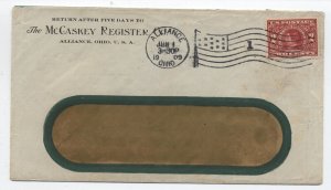 1909 #370 Alaska-Yukon FIRST DAY COVER Alliance Ohio flag cancel [6584]