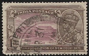 INDIA 1931 Sc 131, Used  1a KGV VF - Council Building