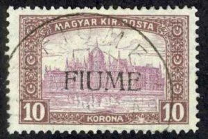 Fiume Sc# 20a Used 1918 10k Hungary Overprint