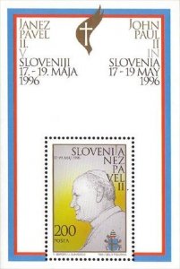 Slovenia 1996 MNH Stamps Souvenir Sheet Scott 254 Visit of Pope John Paul II