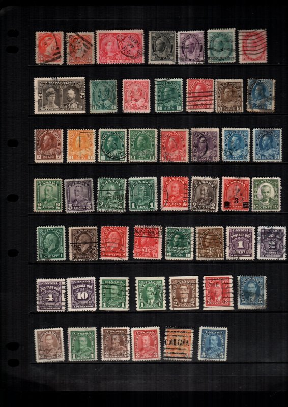 Canada  MH  and used lot of 44 cat $60.00