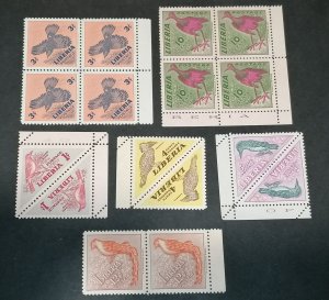 Liberia 1953 birds, blocks MNH