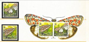 PITCAIRN ISL Sc 650-51+651A NH SET+S/S of 2007 - BUTTERFLIES