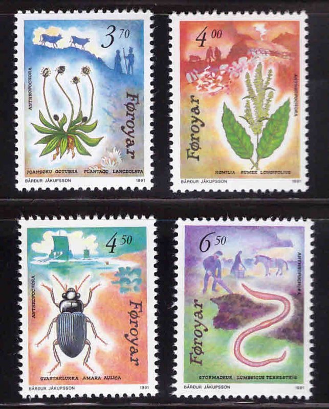 FAROE ISLANDS Scott 216-219 Flora & Fauna set 1991