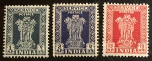 India Scott#O113-O115, O137-O138, O142A F/VF Unused NH Cat. $1.70