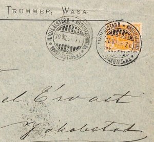 RUSSIA/FINLAND Cover Scarce *NIKOLAINKAUPUNKI*1898 CDS Jakobstad {samwells}ZT243