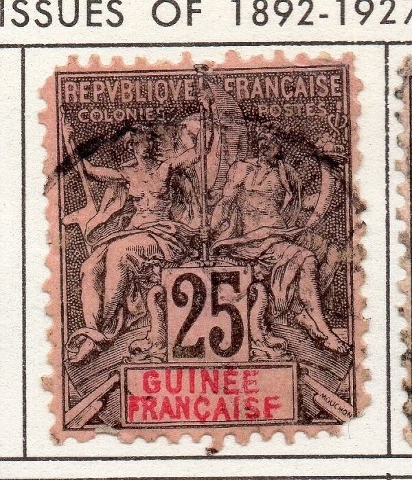 French Guinea 1890s Early Issue Fine Used 25c. 193442