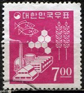 Korea South; 1966: Sc. # 367B: Used Single Stamp