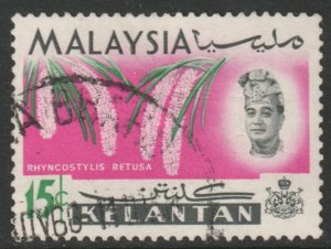 Malaya Kelantan Scott 96 - SG108, 1965 Orchids 15c used