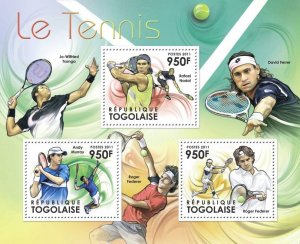 TOGO - 2011 - Tennis - Perf 3v Sheet - Mint Never Hinged